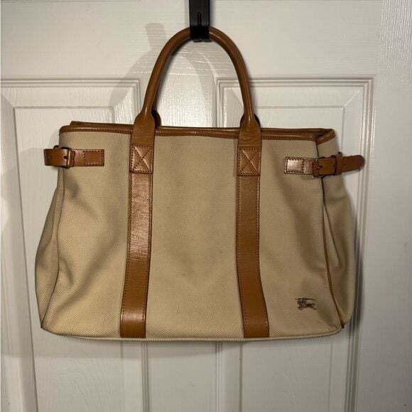 Burberry Handbags - Burberry Authenticated Blue Label Canvas Tote Bag